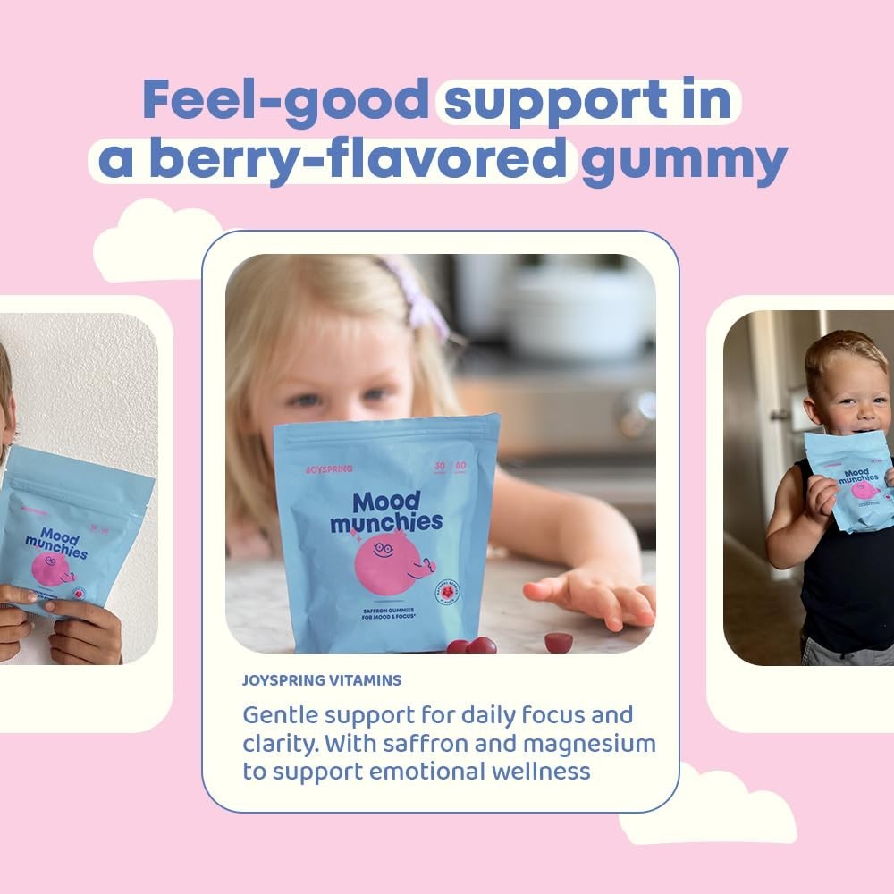 Saffron Gummies Mood Munchies for Kids 4+ Sugar Free Vegan Brain Support Extract