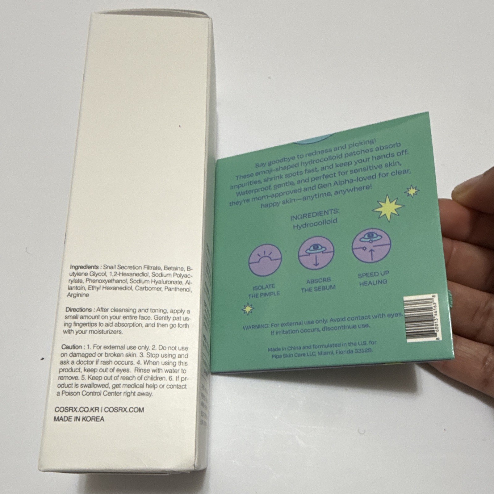 COSRX Snail 96 Mucin Essence 100ml + TIPA Hands Off Pimple Patch Bundle