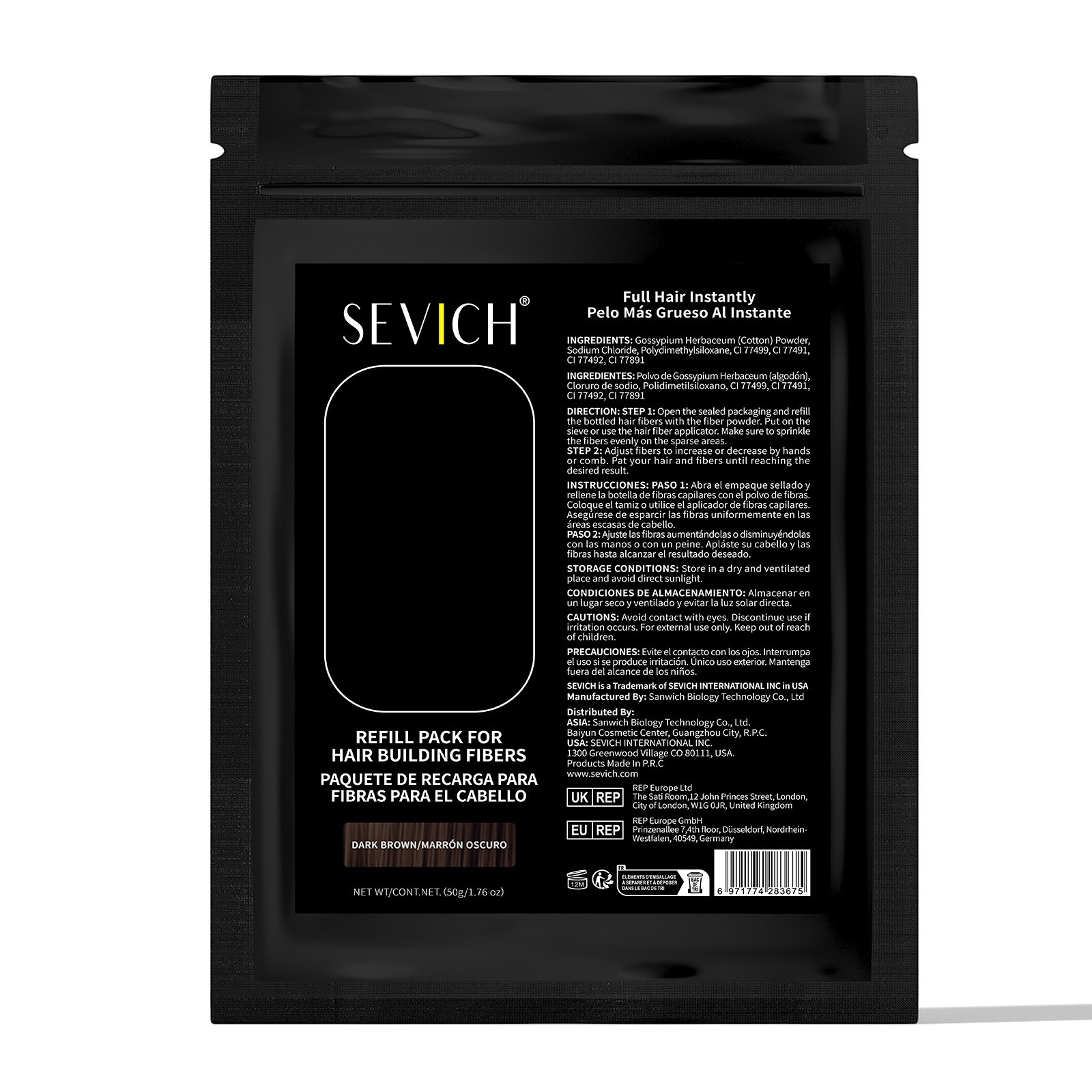 SEVICH Hair Building Fiber Hair Loss Concealer Refill Pack 25g 50g 100g FROM USA