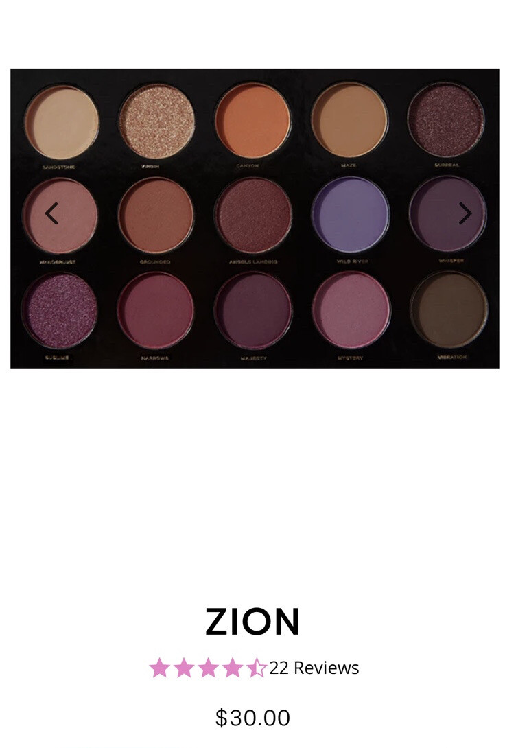 HIPDOT Zion (Utah Sandstones) Eyeshadow Pressed Pigment Palette 15 Shades;RET$30
