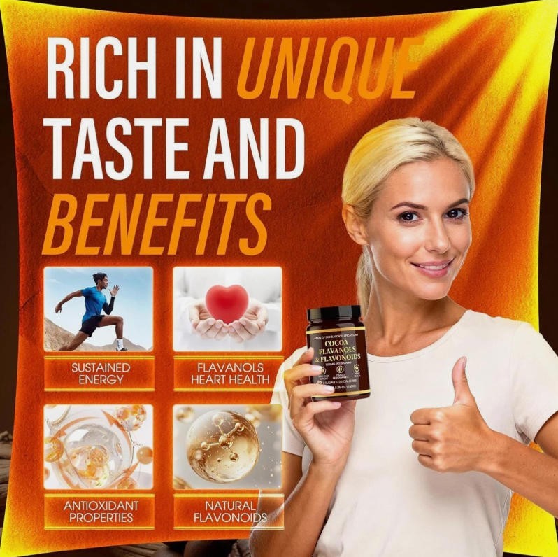 High Flavanol Cocoa Powder Flavonoids Supplements Energy Boost 1200mg US