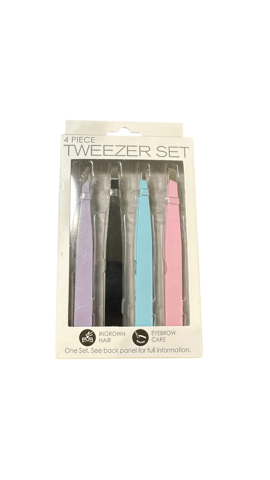 4PCS Precision Tweezers Set Stainless Steel Eyebrow Hair Removal Grooming Tools