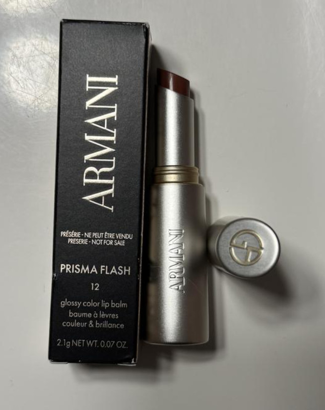 Authentic Armani Prisma Flash Glossy Color Lip Balm,0.11oz/3.5mL,8 SHADES