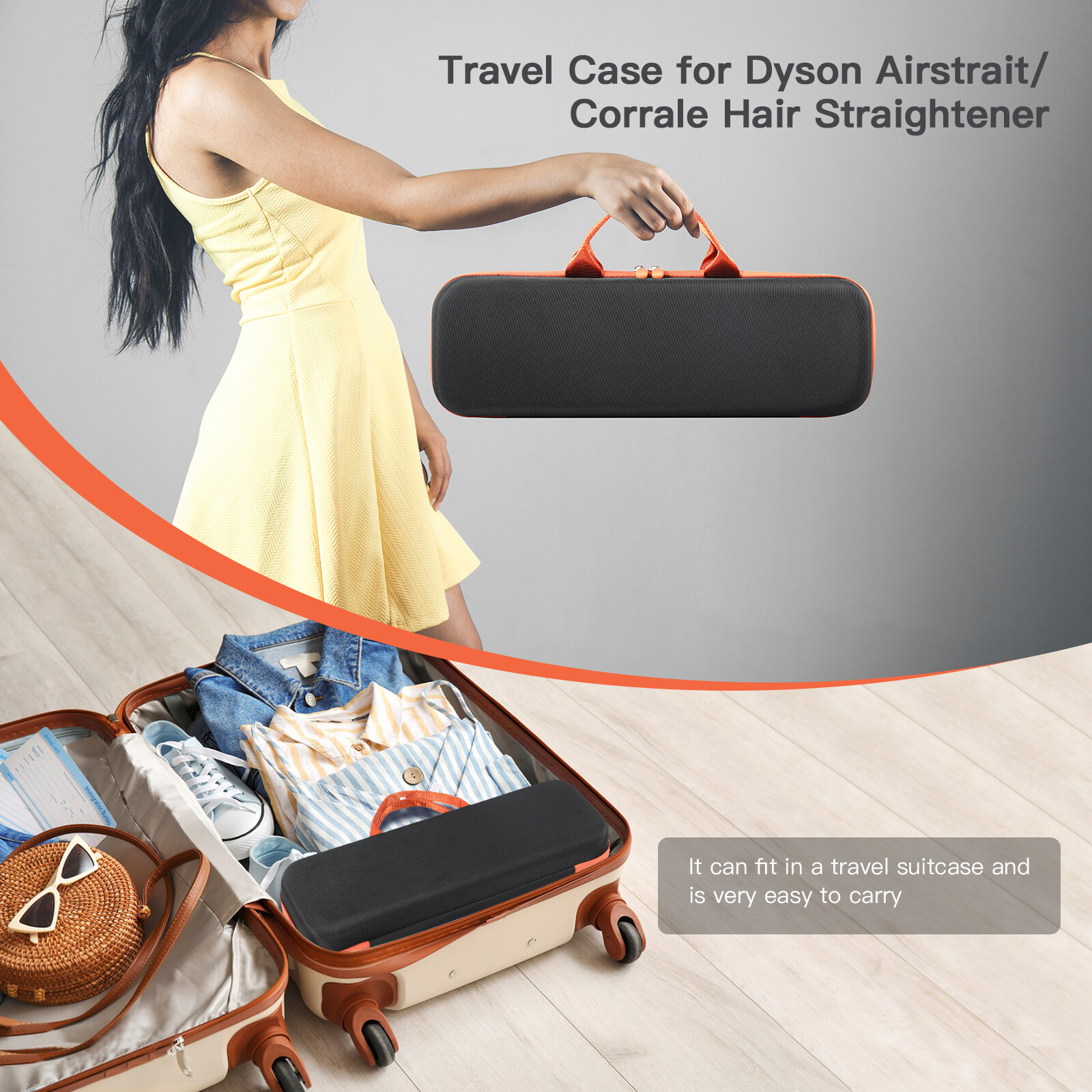 Travel Portable Case Box For Dyson Airstrait HT01 Hair Straightener Storage Bag