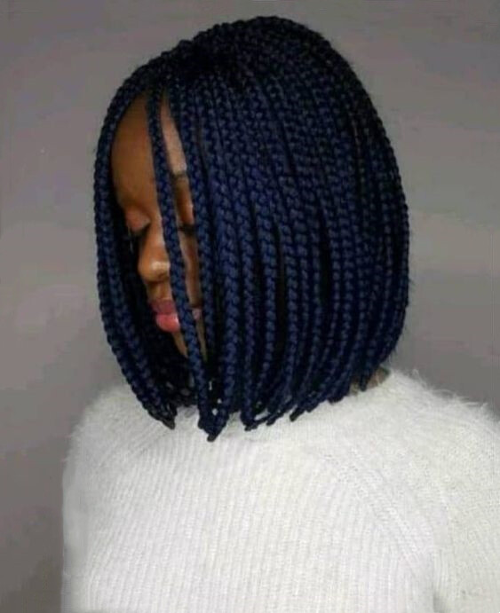 Women Synthetic Black Box Braided Wigs Short Bob Cornrow Braids Wigs None Lace