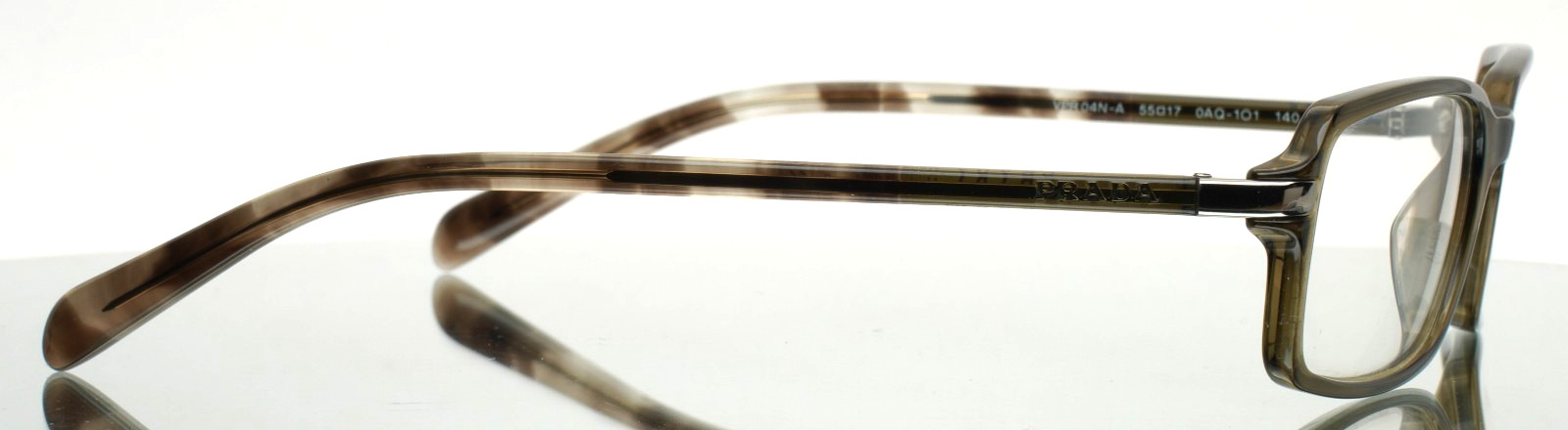 PRADA VPR04N-A 0AQ-1O1 Olive Mens Rectangle Full Rim Eyeglasses 55-17-140 B:32