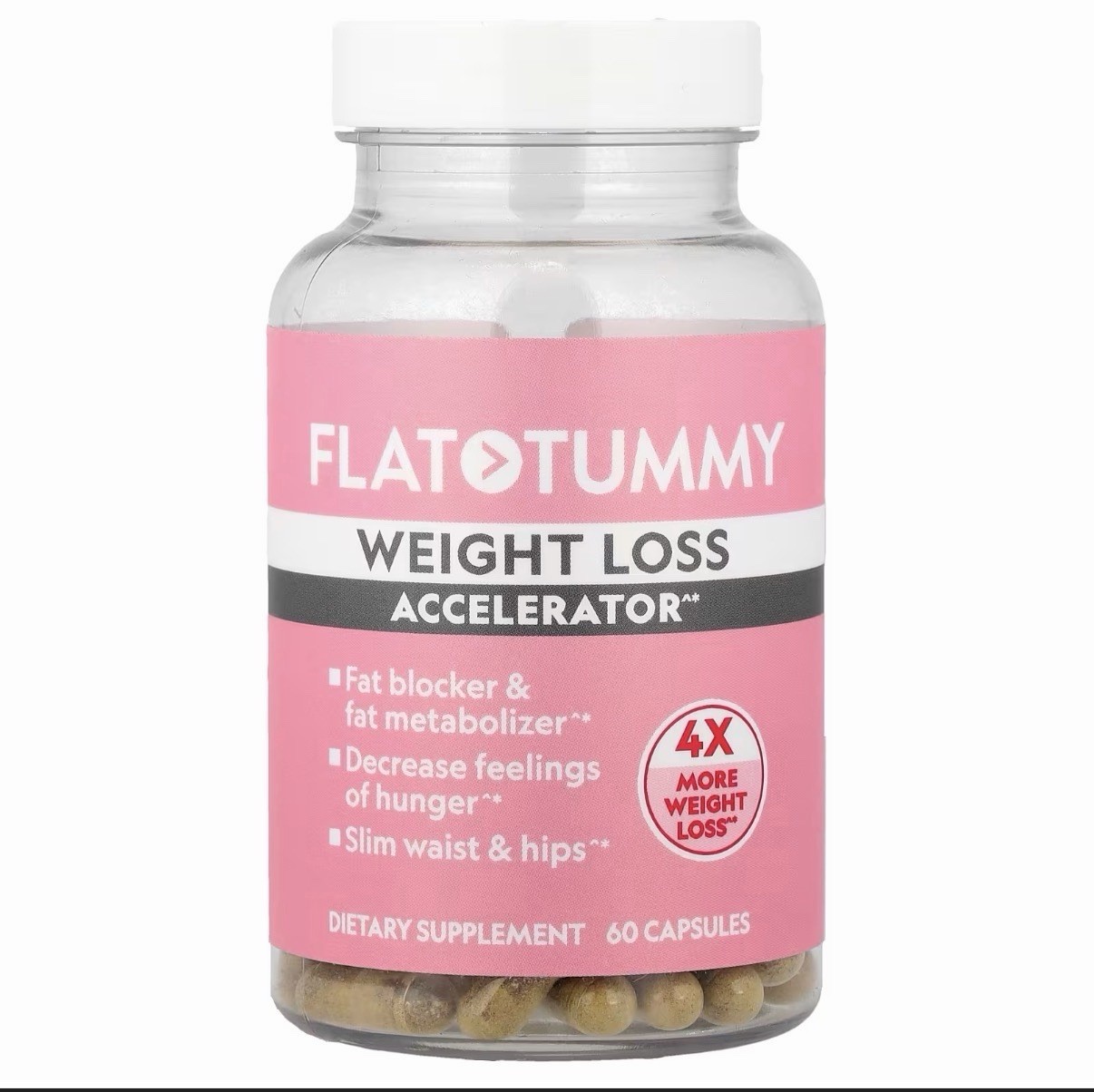 FLAT TUMMY Weight Loss Accelerator Fat Burner Appetite Suppressant 60ct
