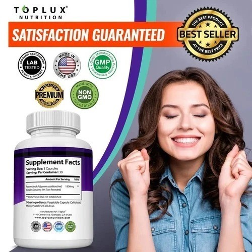 Resveratrol Supplement 1800mg Natural Antioxidant