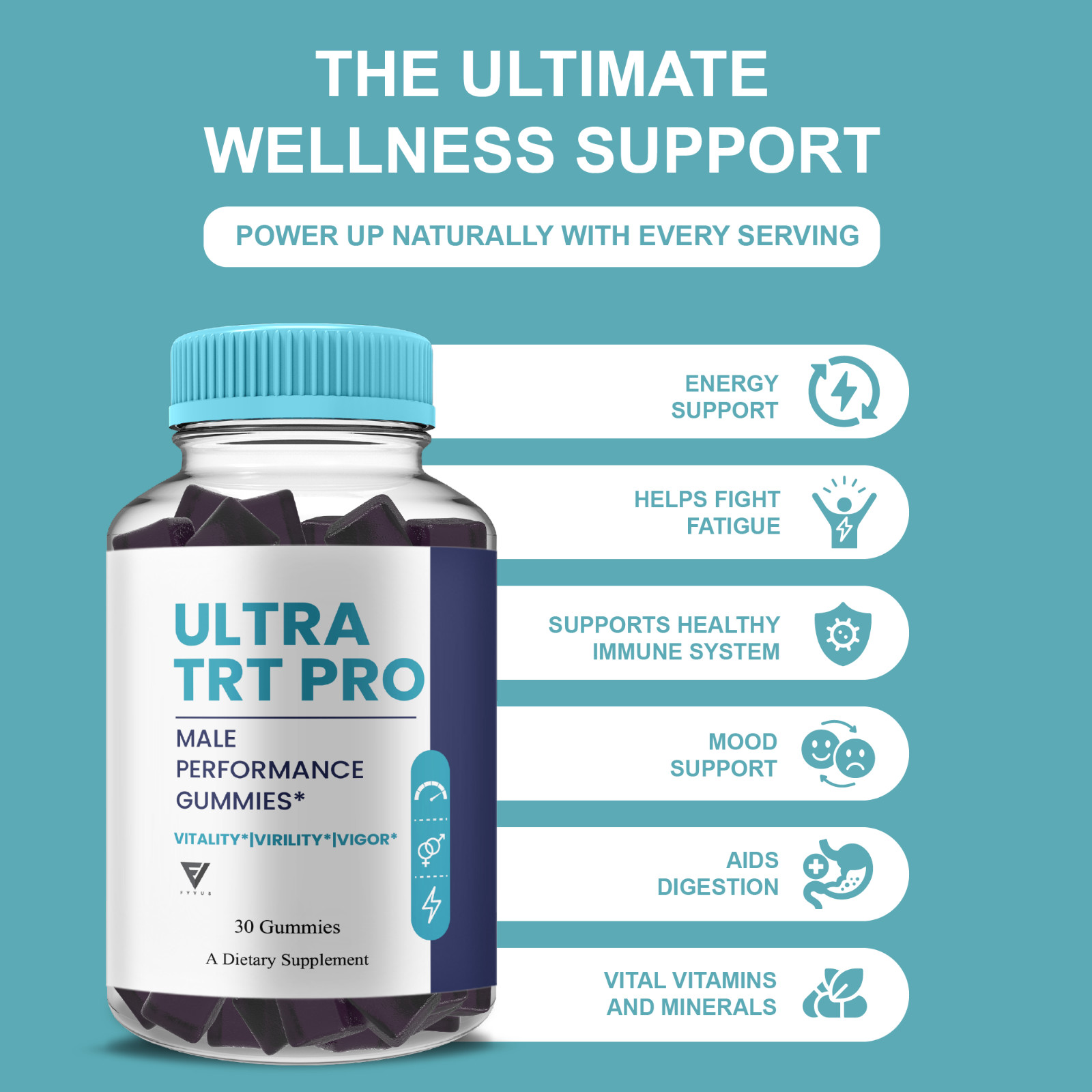 Ultra TRT Pro Gummies, UltraTRT Pro Mens Supplement (30 Gummies)