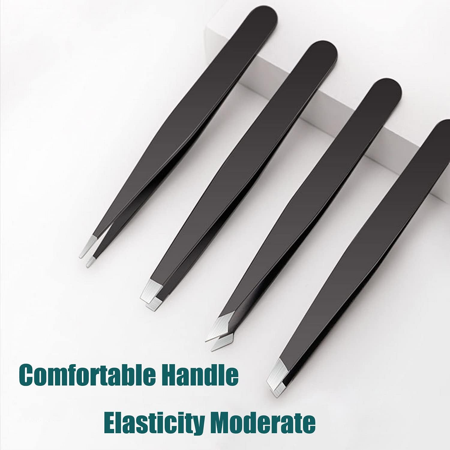 [4+1 Pieces] Tweezers Set with Travel Case, Great Precision Upgrade Professional