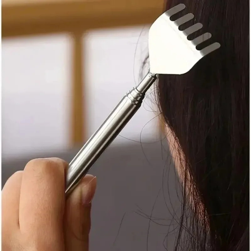 1pcs Telescopic Back Scratcher: Portable Extendable Stainless Steel Gift – NEW