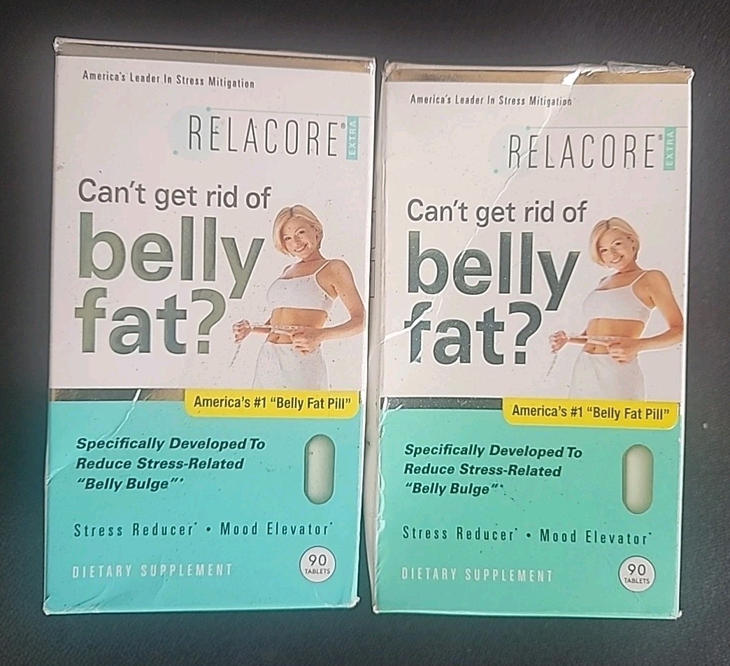 2x Relacore Extra- Belly Fat Removal Stress Relief 90 Ct Exp 05/2027 Sealed