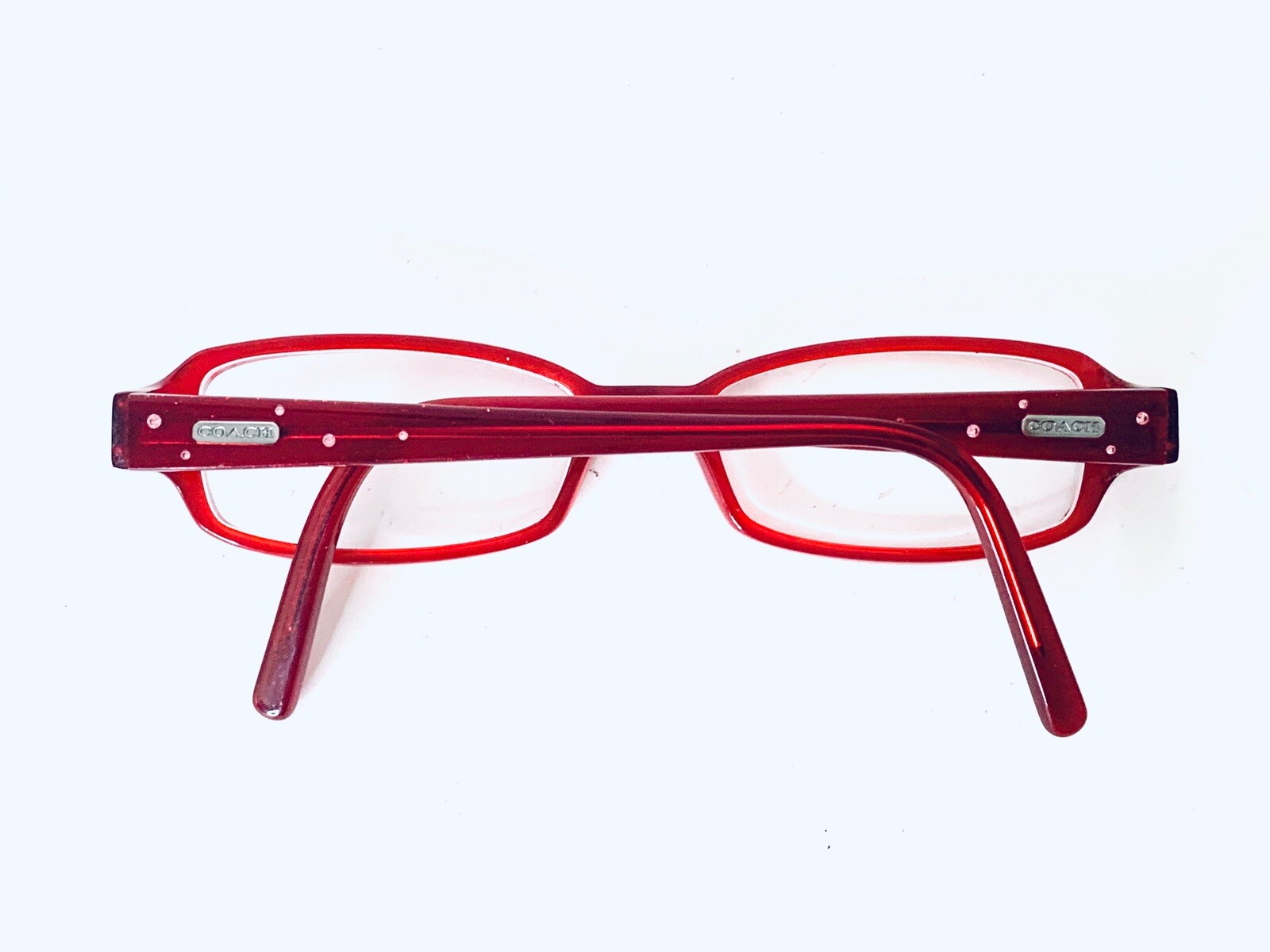 Coach Red Clear Rectangular Glasses W Flex Temple Blondelle 2033 47 16 130
