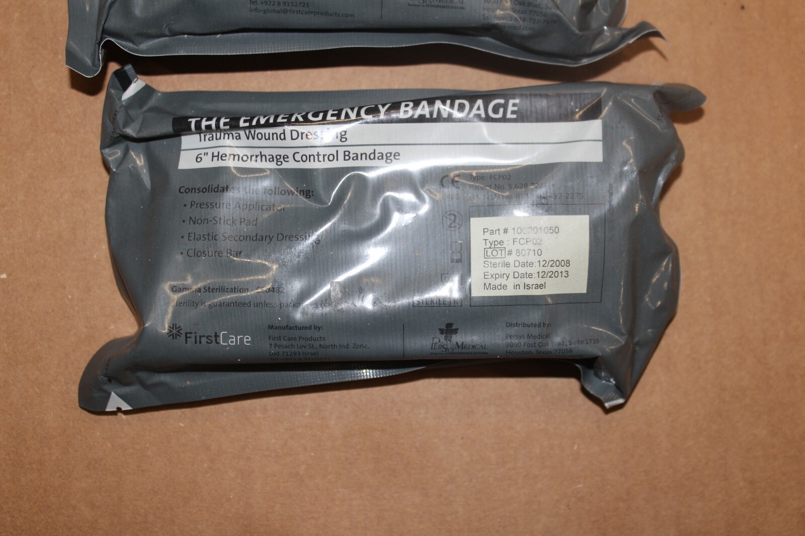 2 Israeli Bandages 6 in Sterile Wound Dressing Compression Wrap Expired 2013