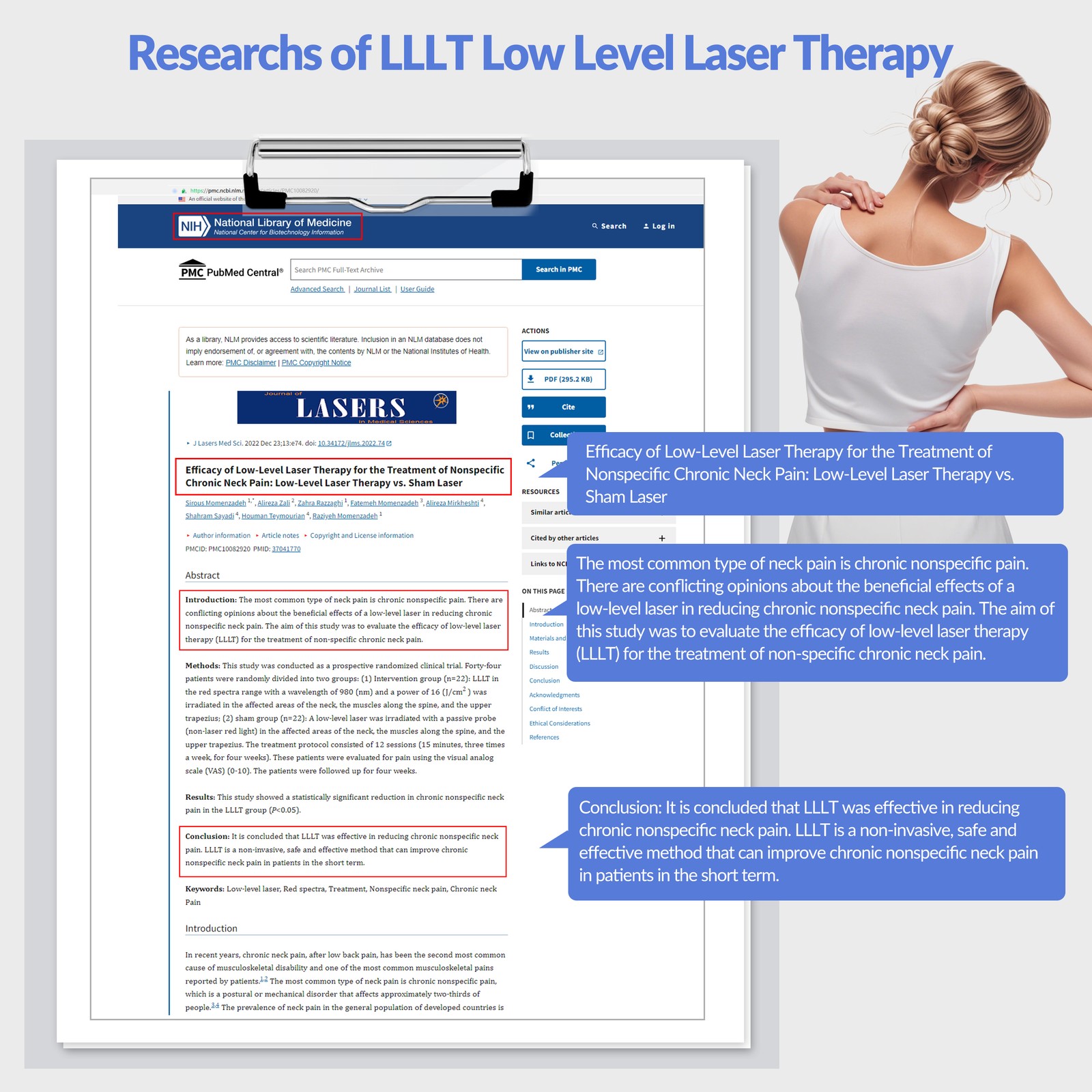 Portable Cold Laser Therapy LLLT Device for Wound Healing Swelling Reduction