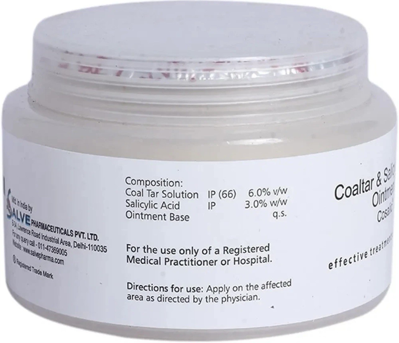 Cosalic Coal Tar & Salicylic Acid Ointment 100g Psoriasis Dry Scalp Skin Care