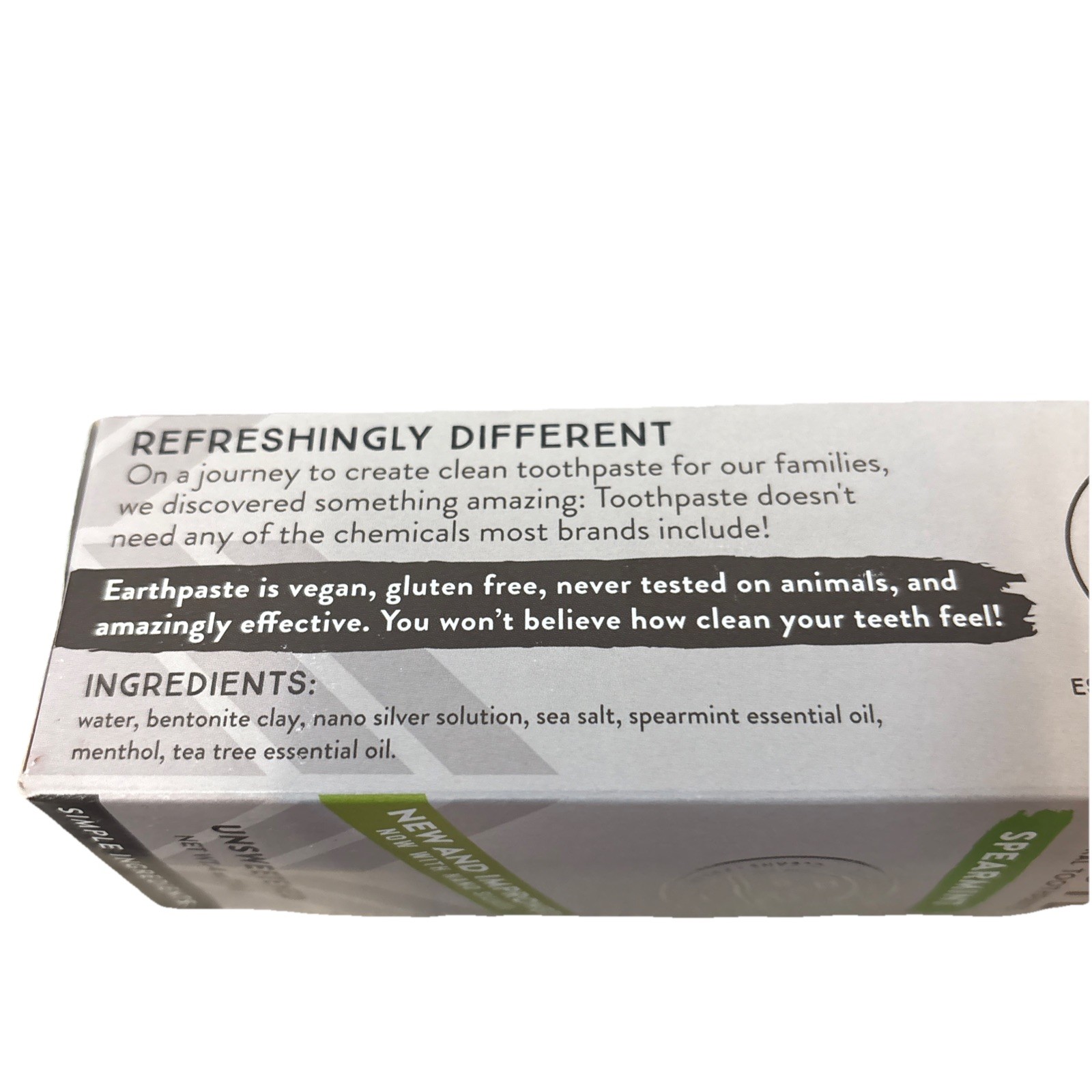 Redmond Earthpaste Spearmint Non-Fluoride Toothpaste w/ Silver 4oz BB 06/2027
