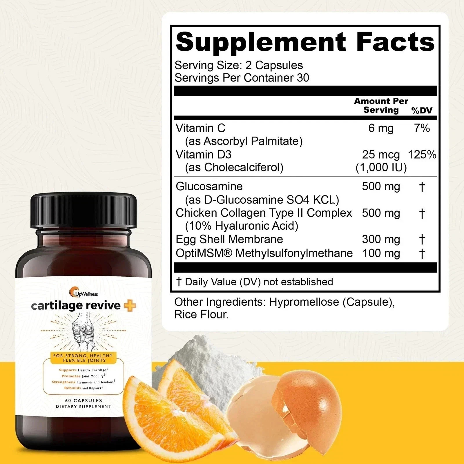 (5Pack) UpWellness Cartilage Revive + Joint Support Supplement for Men and Women