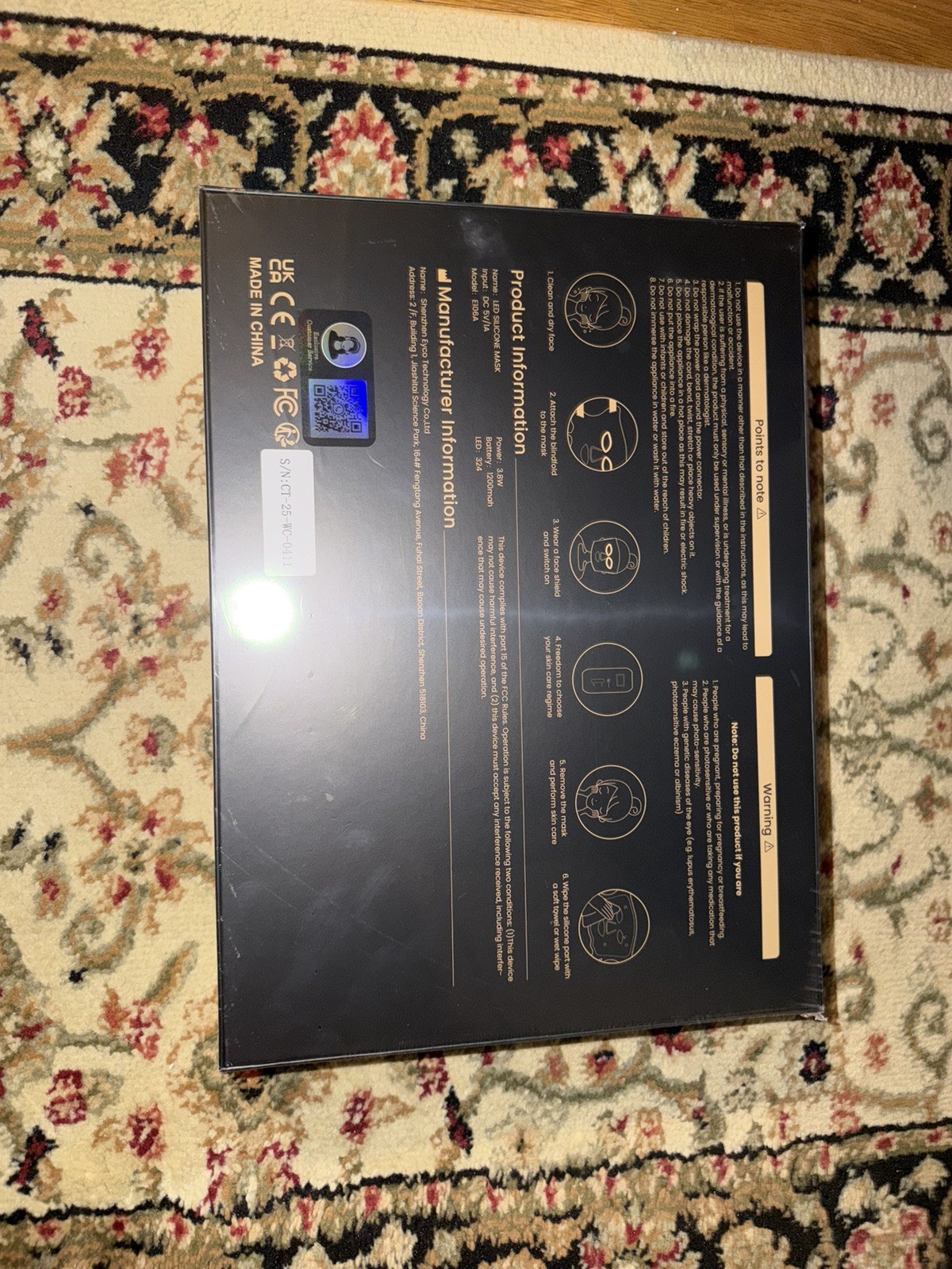 NEW Sealed LED Silicone Face & Neck Light Therapy Mask 324 LED Rechargeable