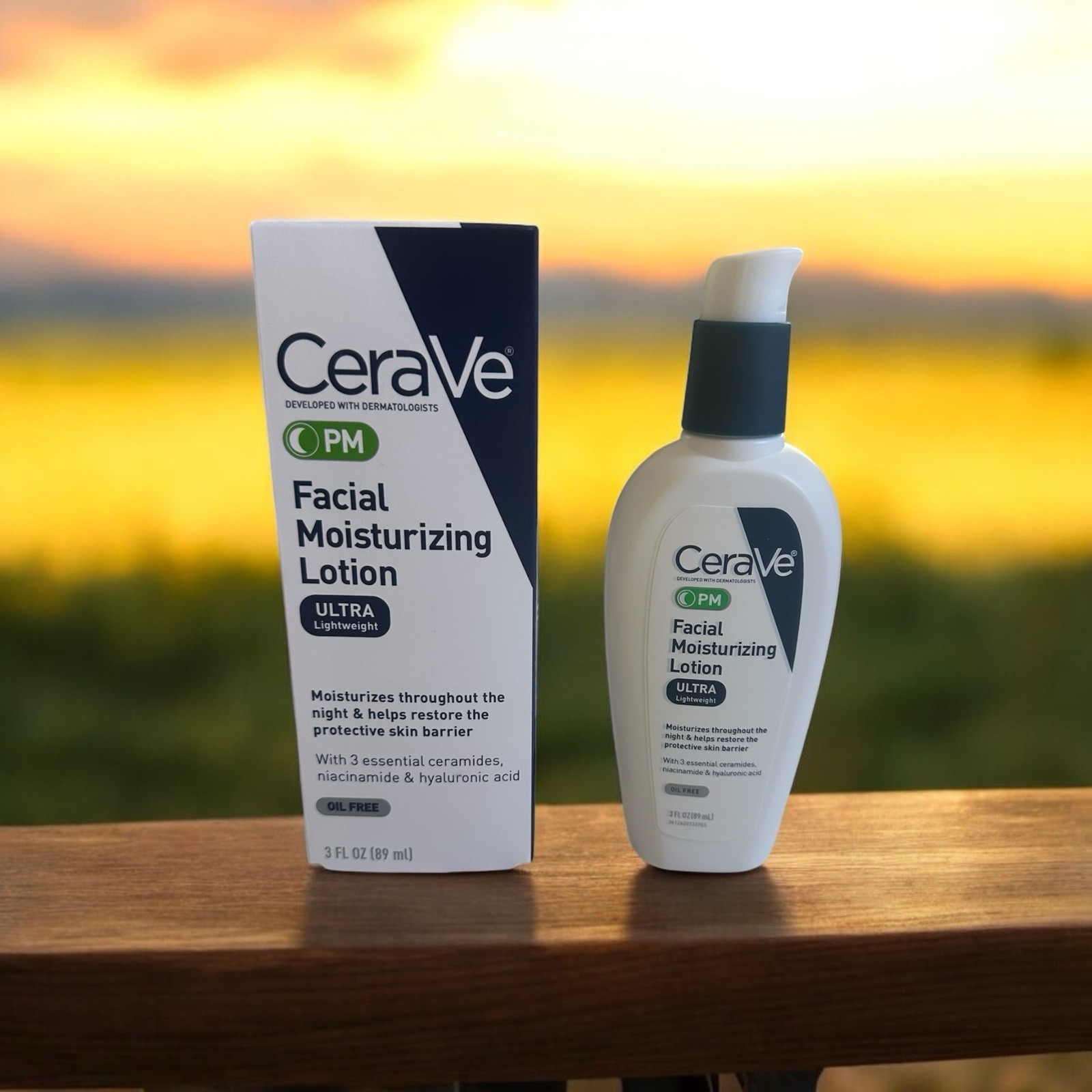 2 pack CeraVe PM Facial Moisturizing Lotion, Night Cream Oil-Free 3 Ounce