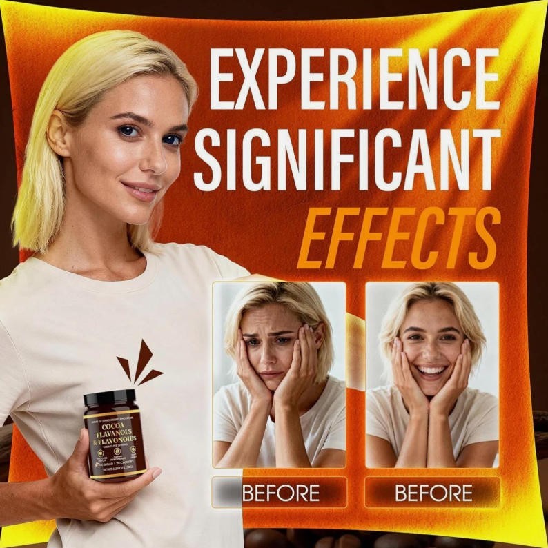 High Flavanol Cocoa Powder Flavonoids Supplements Energy Boost 1200mg US