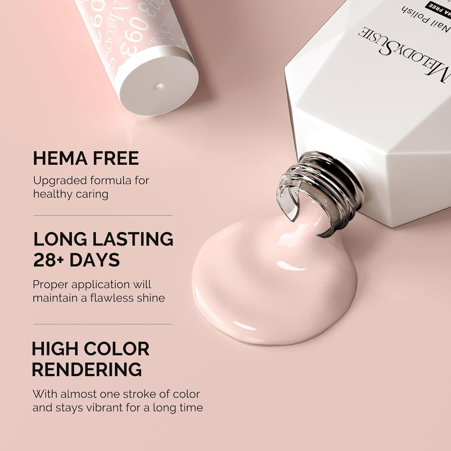 Hema Free Gel Nail Polish, 0.5 Fl Oz Thick Nude Pink Gel Polish, Non Toxic, Long