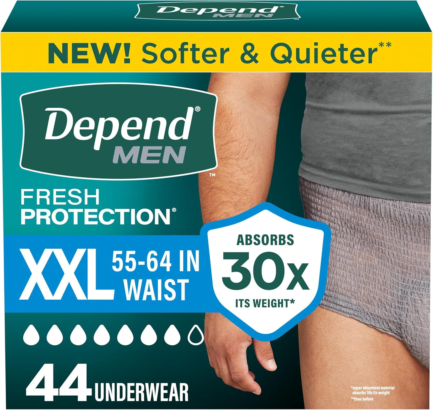 Depend Fresh Protection Adult Diapers, Incontinence Underwear for Men, Disposabl