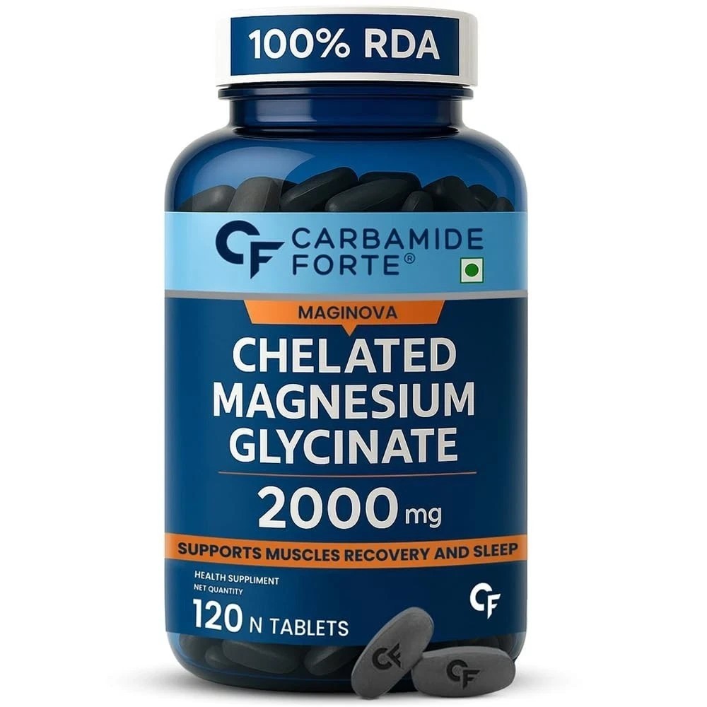 Carbamide Forte Chelated Magnesium Glycinate Supplement 2000mg (120 Veg Tablets)