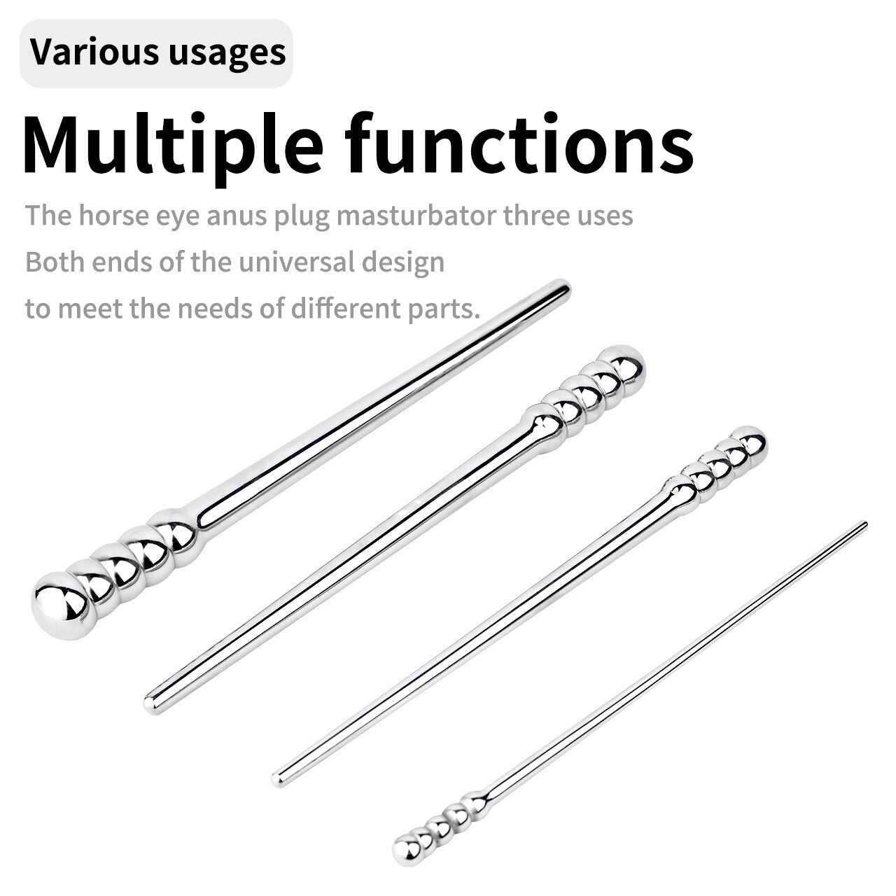 2024 Male Stainless Steel Penis Plug Urethral Sounding Dilator Penis Stretcher