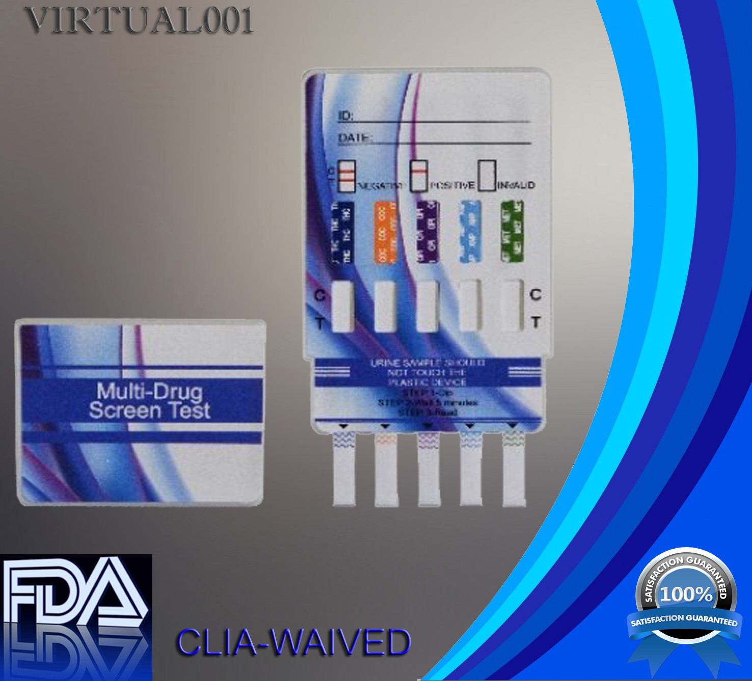 10 Pack 5 Panel Drug Testing Kit – FDA and CLIA – Free Shipping
