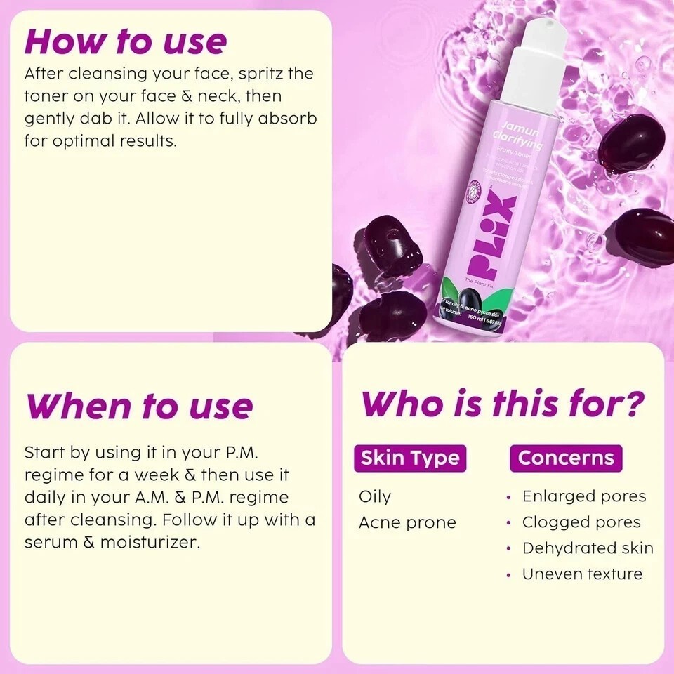 The Plant Fix Plix Jamun Active Acne Range Kit -Reduces Active Acne & Detoxifies