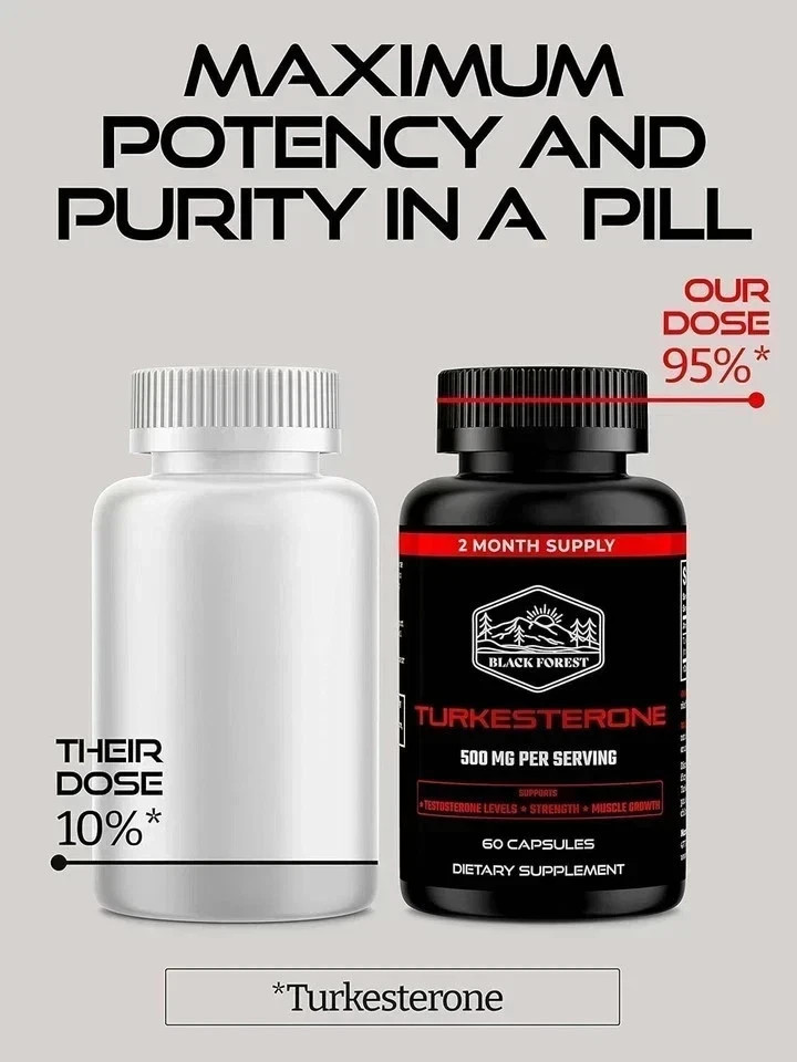 Black Forest Turkesterone Supplement 500mg for Strength & Muscle Growth .