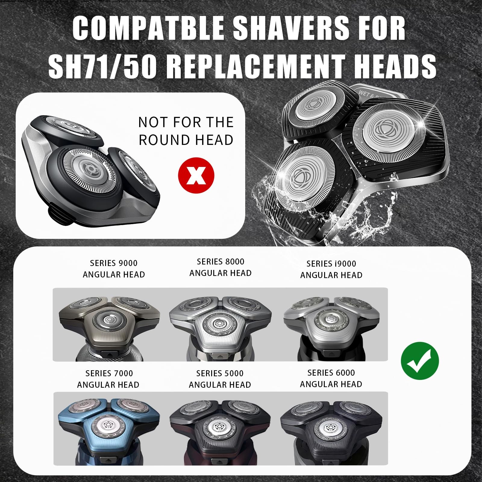 SH71/50 Shaving Heads Compatible with Phili*s Shavers Series S5000 S5XXX,S700…