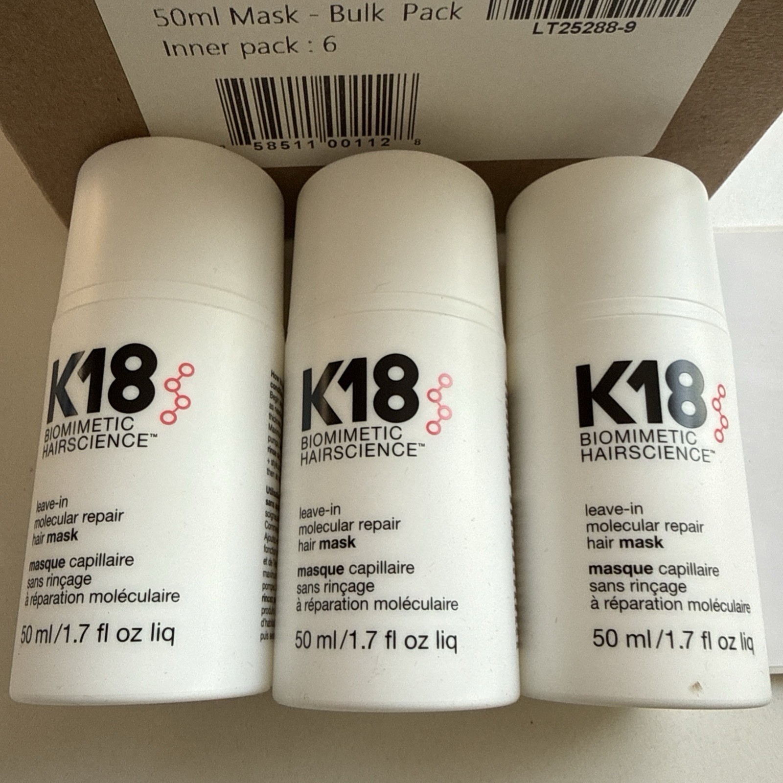 K18 Biomimetic Hairscience Leave-In Molecular Repair Hair Mask 50ml New (3)
