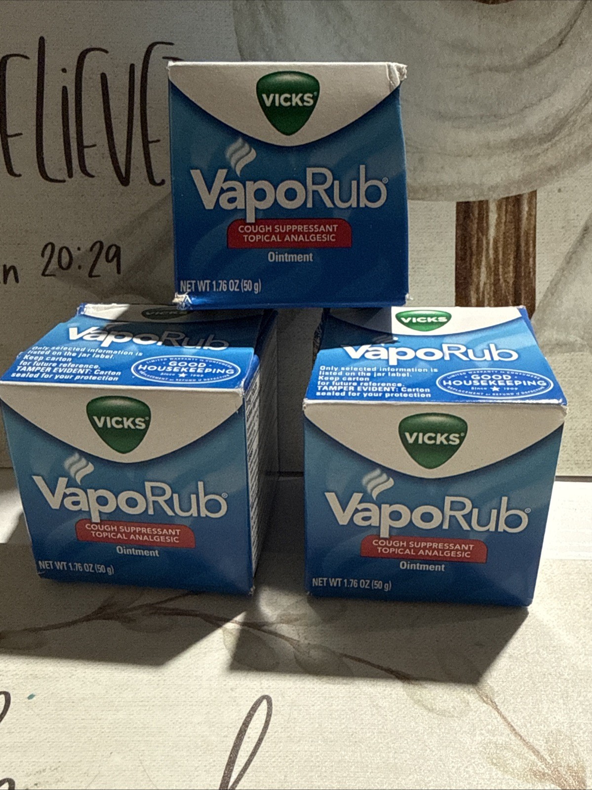 Vicks VapoRub Cough Suppressant Ointment – Net Wt 1.76 Oz (2 Pack) Exp 10/27