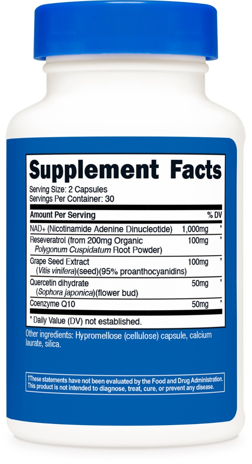 Nutricost NAD+ (1000mg) with Resveratrol (100mg) 60 Capsules – 30 Servings