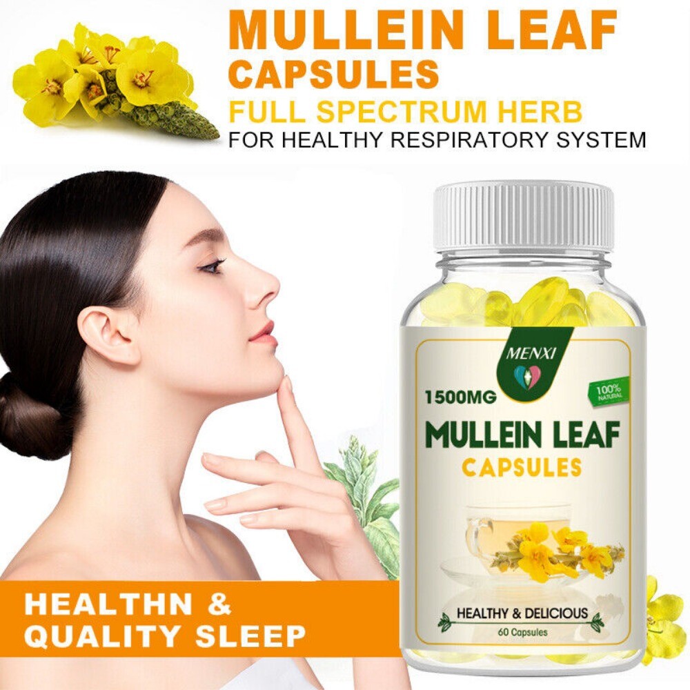 Mullein Leaf 240 Capsules for Lung Cleansing & Detox Herbal Dietary Supplement