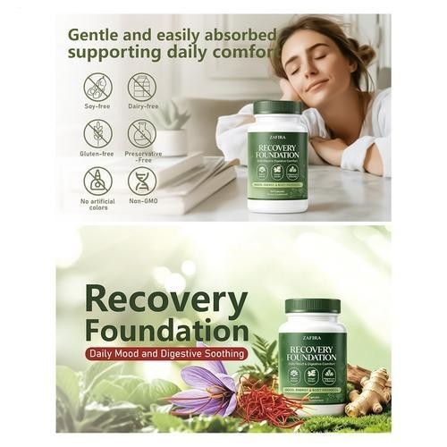 Zafira Recovery Foundation Mood & Digestive Support Capsules With Saffron Extrac