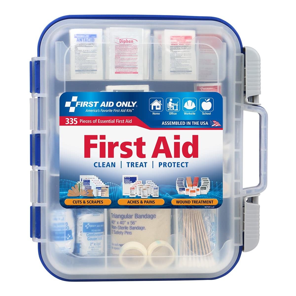 335 PCS Emergency First Aid Kit – OSHA Compliant for Home, Car, Worksite Use