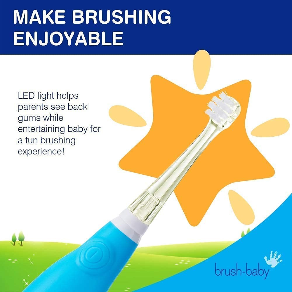 – BabySonic Blue Electric Toothbrush, 0-36 Months – Soft, Gentle Vibrating To…