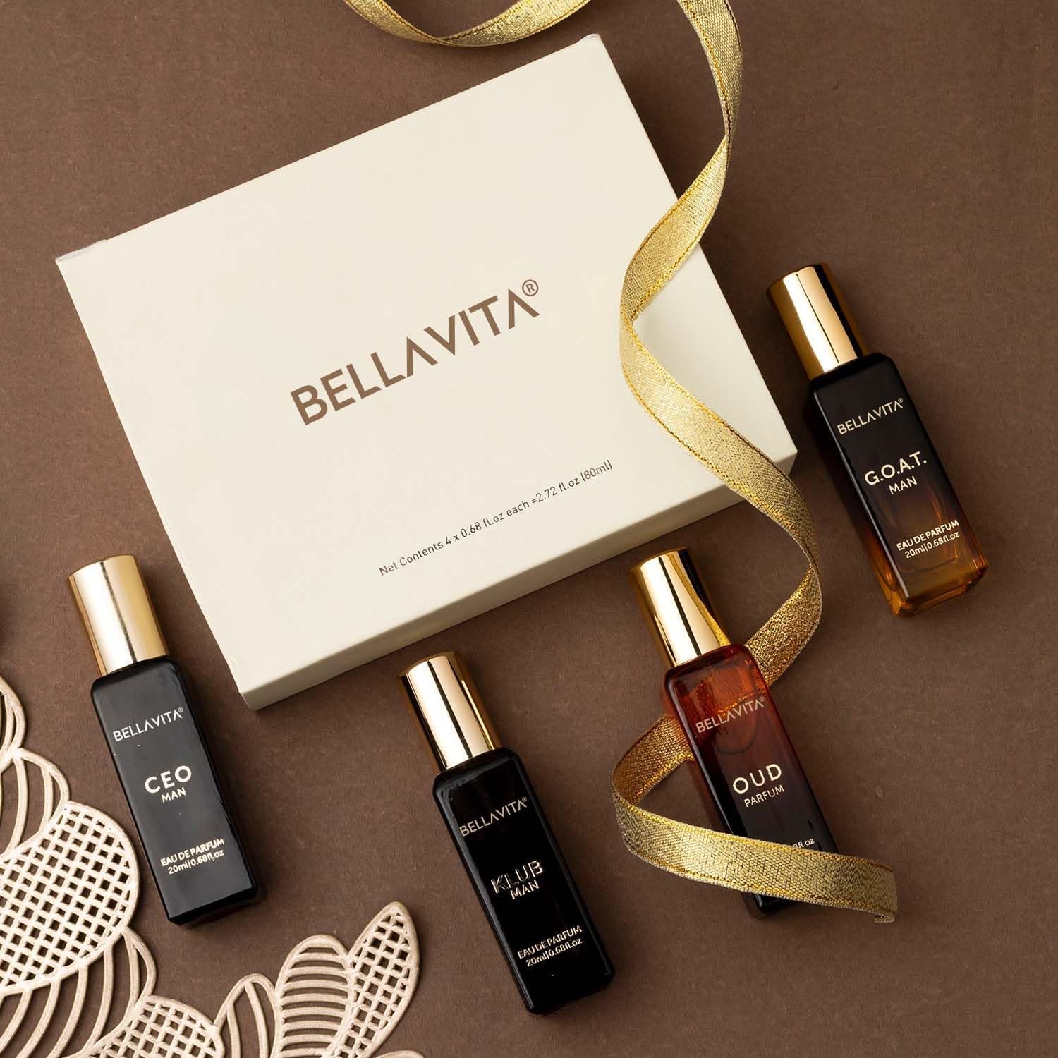 Bella Vita Luxury Long Lasting Perfume Gift Set for Man | 4x20ml | Gifts for Men