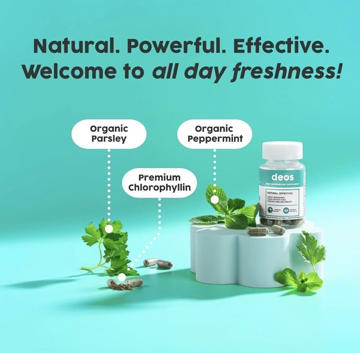 1-3 Pack DEOS Internal Deodorant Supplement – Full Body Deodorizer (30 Capsules)