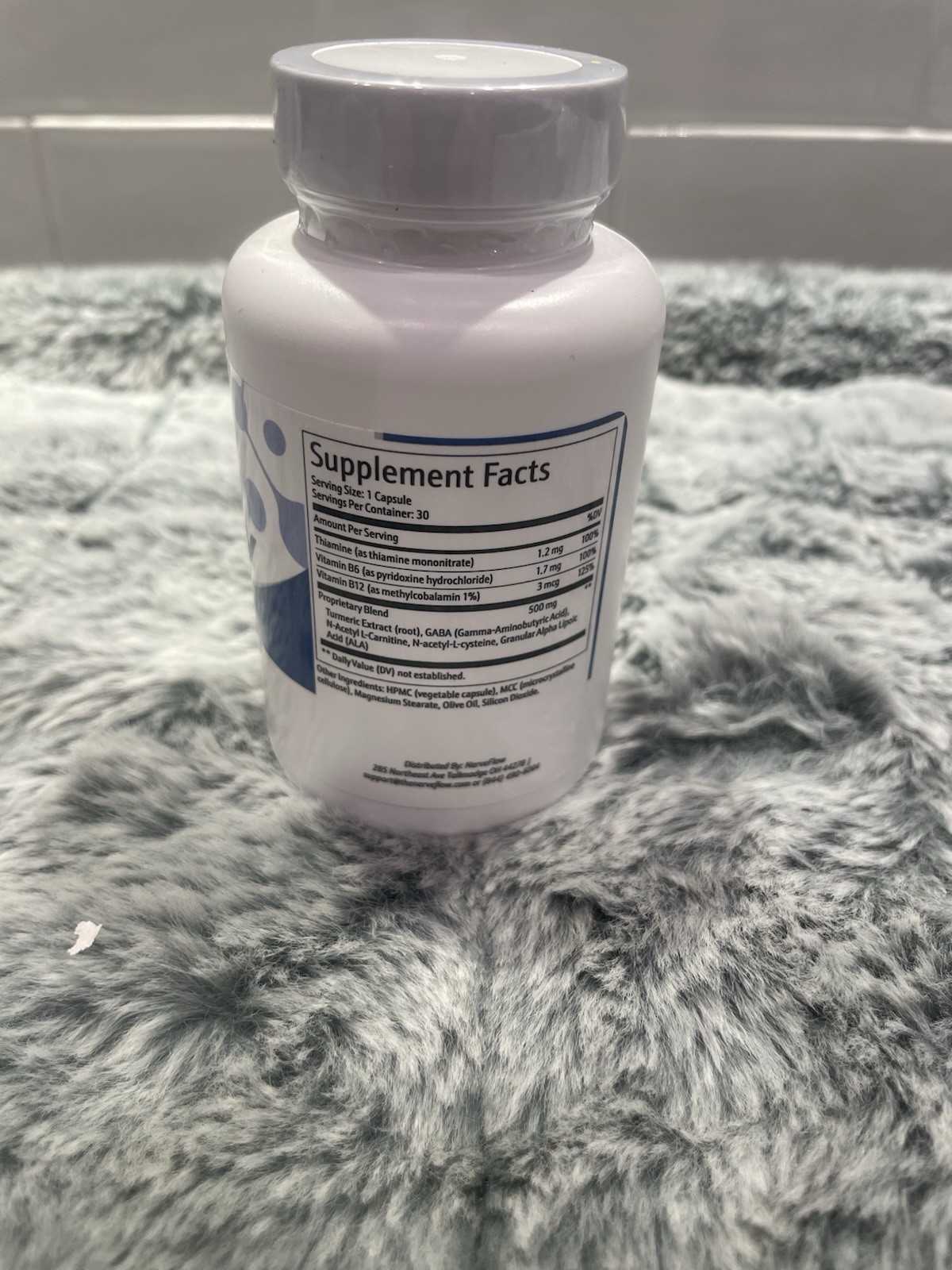 Nerve Flow Brain & Nervous System Support Thiamine B6 B12 GABA 30ct Exp 12/2027