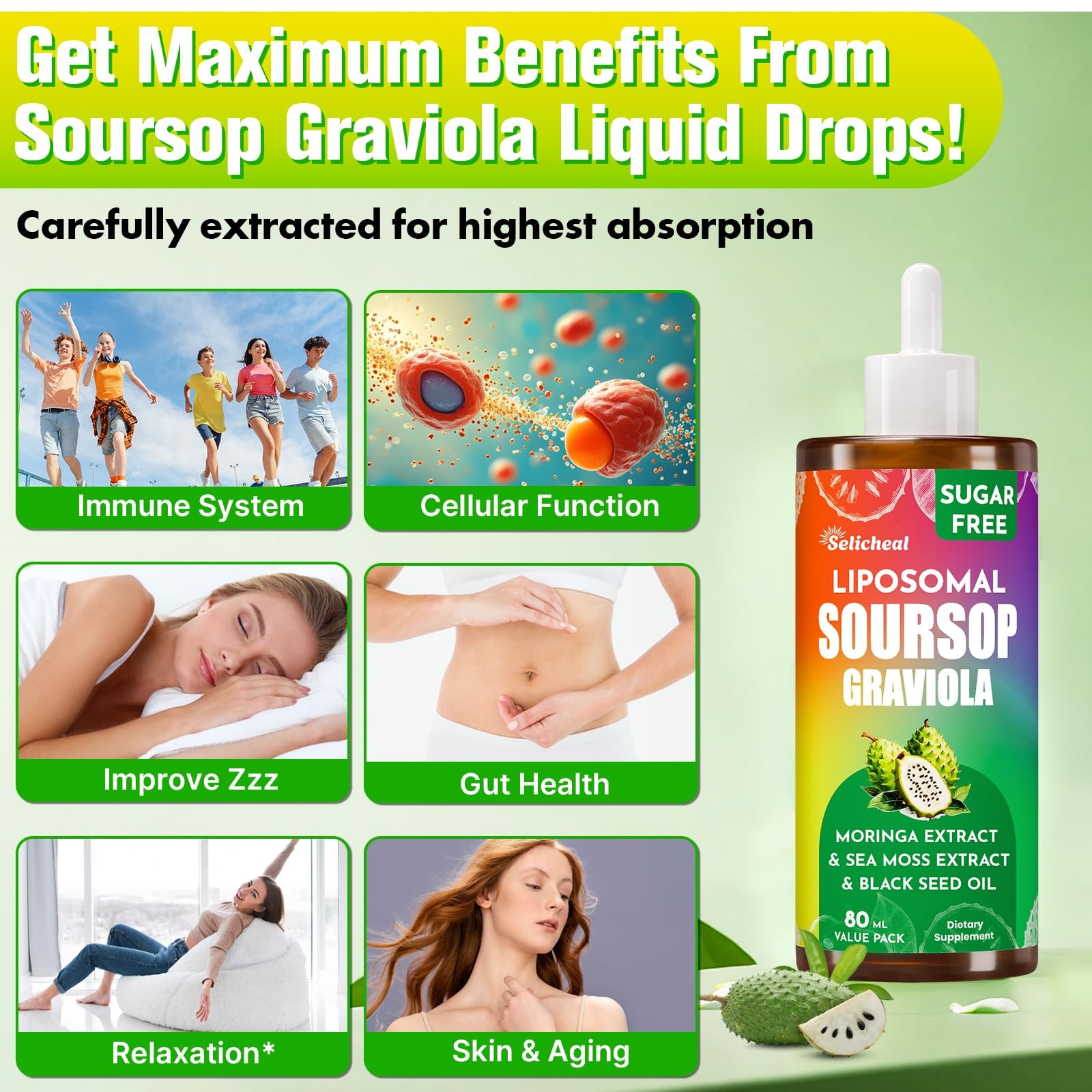 Soursop Bitters Drops 880MG | Multivitamin for Immunity, Liver, Gut & Skin