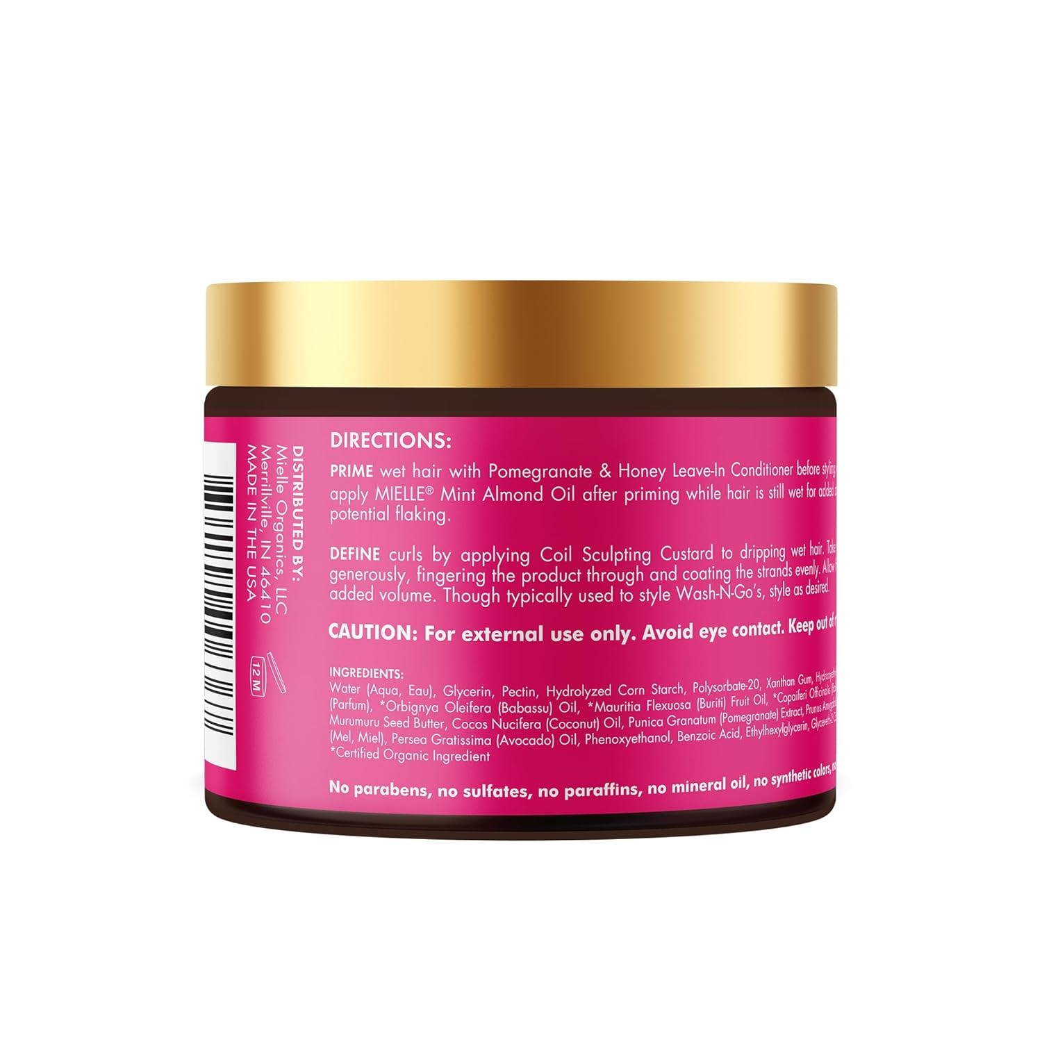 Mielle Organics Pomegranate & Honey Curl Cream – Coil Sculpting Custard for Type