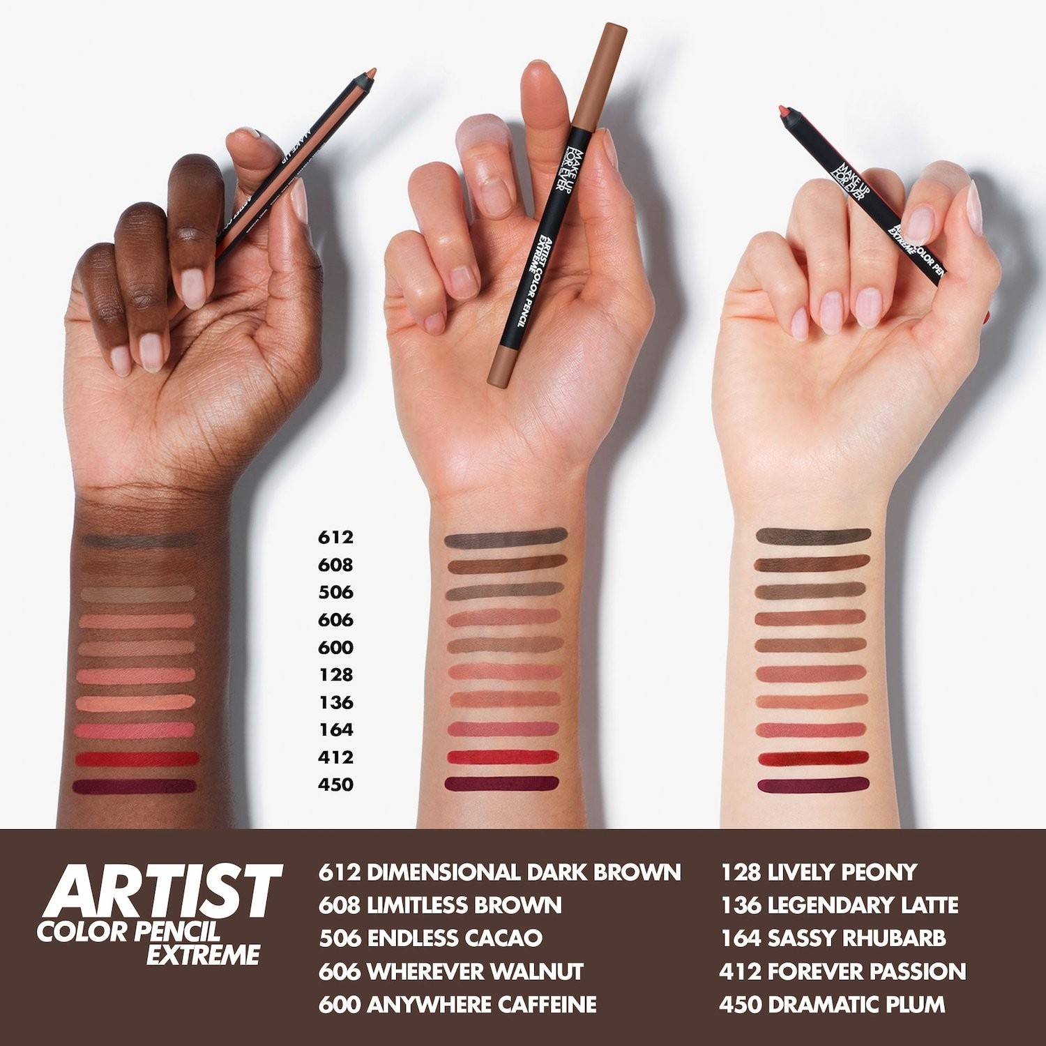 MAKE UP FOR EVER Artist Color Pencil Smudge-Proof Lip Liner,10 colors,0.04 oz