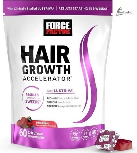 Force Factor Hair Growth Gummies — 60 Count, Mixed Berry Flavor