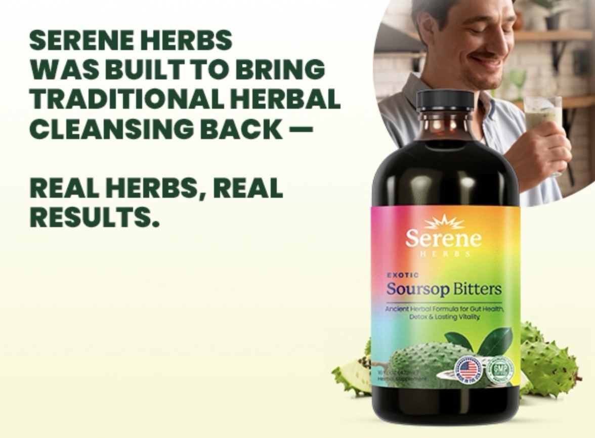 Serene Herb Exotic Soursop Bitters Liquid Gut Health Detox Lasting Vitality 16oz