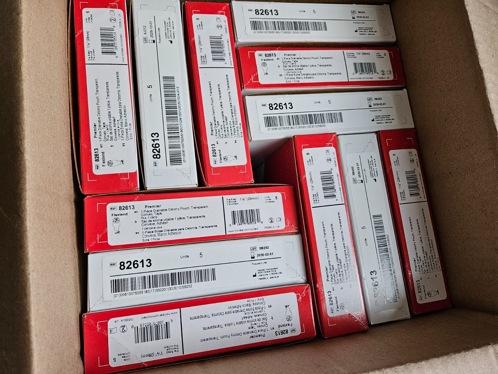 LOT 12 BOXES – Hollister 82613 Convex Ostomy Pouch 1 1/8″ Flange 29mm EX 2029-30