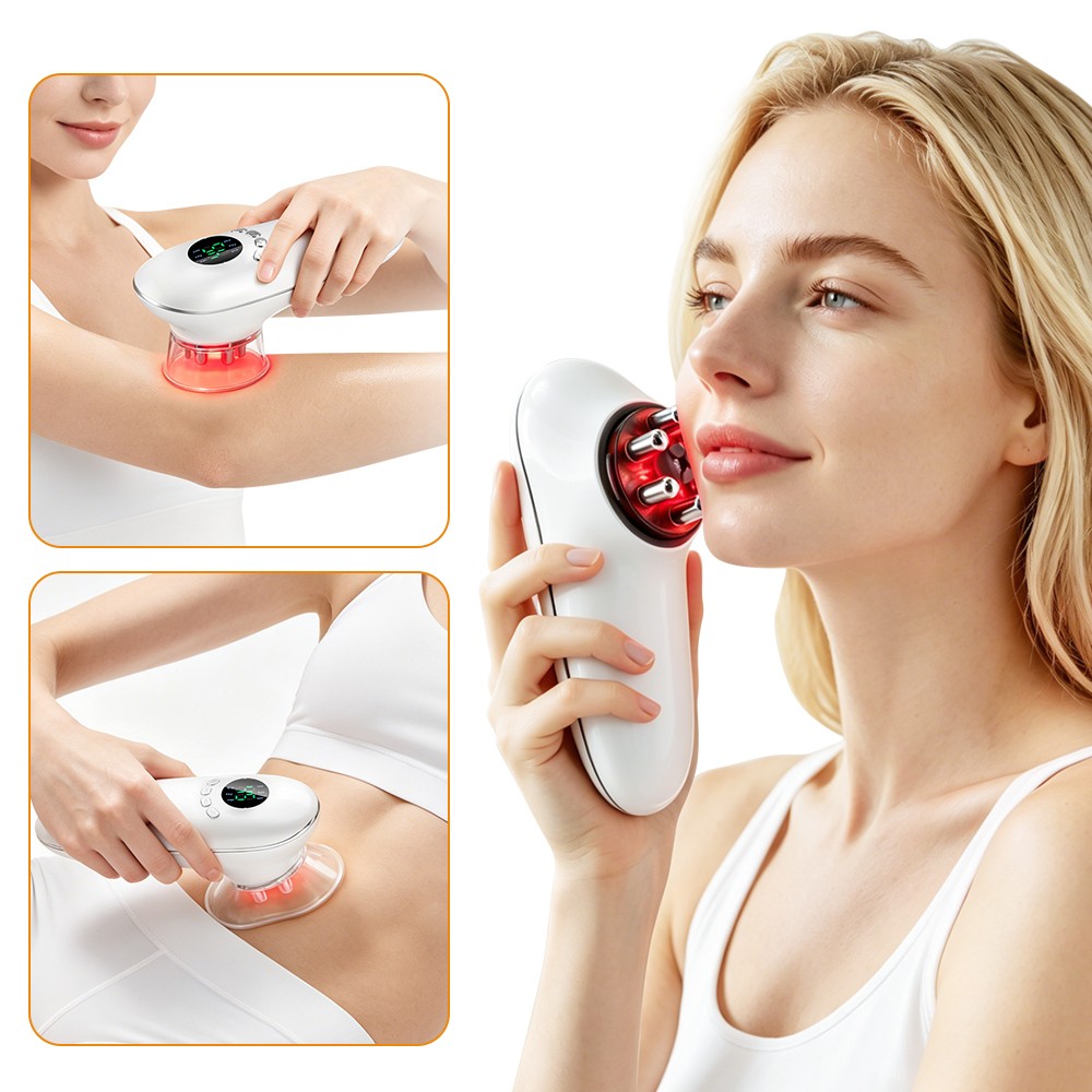 3-in-1 Body Sculpting Machine –Cellulite Massager w/ Cupping, EMS, Light Therapy